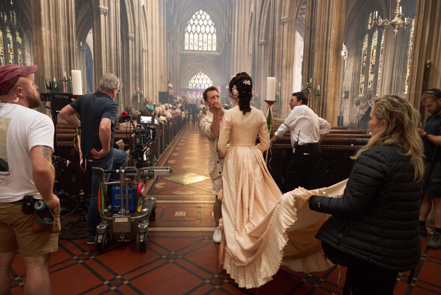 The Forsytes S1 BTS Location - St Mary Redcliffe Church Bristol - Credit courtesy Mammoth Screen